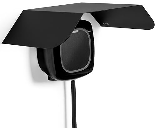 etterr | Toit métallique pour chargeur de voiture électrique | Visière/auvent anti-pluie pour point de charge EV extérieur | Toit protecteur contre la pluie Wallbox (Toit, Noir)