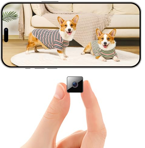 ESTABA Hidden Camera – Spy Camera, HD Video, WiFi Wireless Mini Camera, Indoor Camera for Home Security, Small Nanny Cam with Night Vision and Motion-Activated Alerts, Baby and Pet Camera