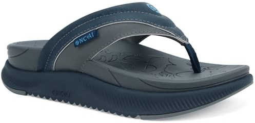 ONCAI Infradito Donna Ortopedici Sandali da Passeggio Estate con Supporto Arco Comodi e Leggeri Piattaforma Antiscivolo Suola di Gomma Interno Esterno Blu scuro/Grigio Taglie 41