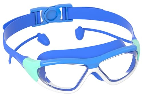 Guanti da nuoto per bambini, anti-appannamento e protezione raggi UV | Soft Silicone Leak-Proof Fit, Wide View Clear Lens, Cinturino regolabile per ragazzi, ragazze, ragazzi, piscina, spiaggia