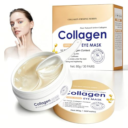 60 Pcs Parches Ojos, Máscara Eye Patches De Colágeno, Almohadillas Antiedad Para Los Ojos, Para Reducir Bolsas Y Atenuar Ojeras, Aliviar La Fatiga Y Reafirmar La Piel