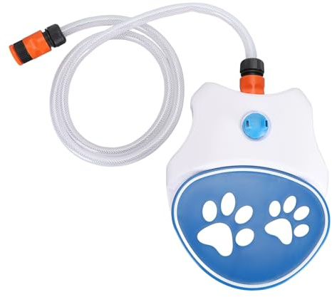 FAUOSWUK Fontana per Cani da Esterno, Distributore D'Acqua per Cani Attivato, Irrigatore per, Alimentatore di Acqua Potabile con Tubo