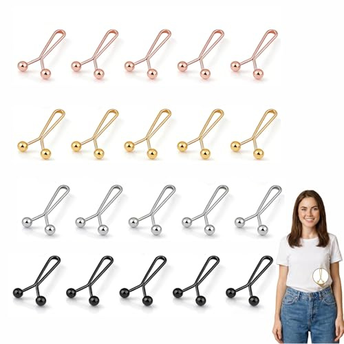 Serra Vita Pantaloni Regolabili, 20 Pezzi Pinza per Pantaloni Troppo Largo, Stringere Pantaloni Pulsante Jeans Regolabile Senza Cuciture Clip Riduzione Vita per Pantaloni Gonne Jeans