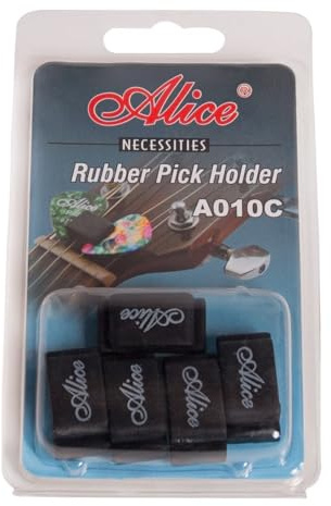 Alice Plektrum Halter für akustische/3 Seite Elektrische Gitarren Pack of 5 schwarz