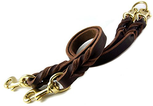 Creatwls Multifunktions-Gürtel für Hund, Hundehalsband aus Leder, Hundeleine aus Leder Leine, Hunde-Doppelleinen, P-Leine, Hände frei Hundeleine, Leder Hundehalsband und Hundeleine Alles in einem