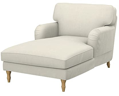 Soferia Überzug Kompatibel Mit Stocksund Recamiere Bezug Schonbezug Chaiselongue-Bezug Husse Wasserabweisend Fleckschutz Softi Beige