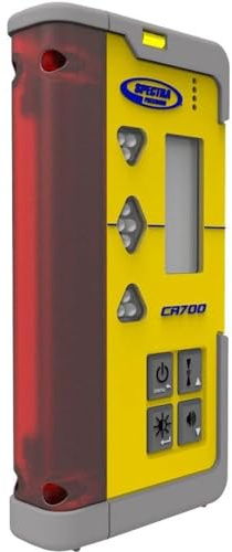 Spectra Precision CR700 Combination Laser Receiver with Rod Clamp and Magnetic Mount – IP67 Waterproof Digital Readout, 5-in Detection, 200° Reception, Radio Capability