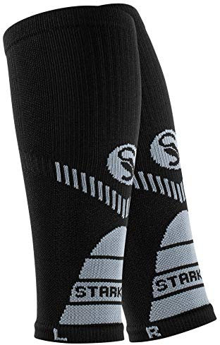 STARK SOUL 2 Paar Waden Kompressionsstrümpfe ohne Fuss für Damen und Herren, Sport Wadenstulpen, Wadenbandage, Beinlinge, schwarz, Gr. S
