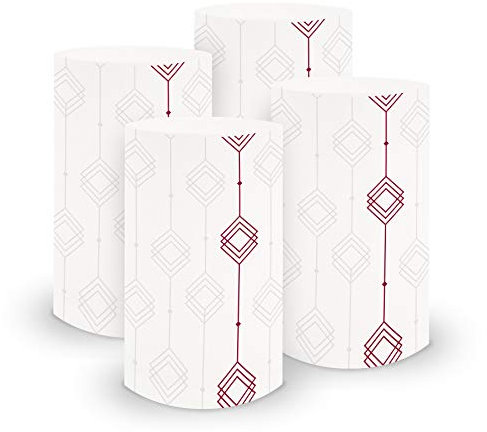 itenga 6X Windlicht Tischlicht aus Folie I Ornament I 10,0 x 21,0 cm I ideal als Tischdeko für Jede Feierlichkeit I geeignet für Teelichter oder LED-Kerzen (Dunkelrot)