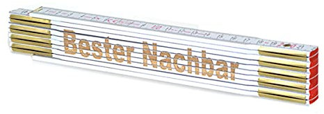 Zollstock mit Namens-Gravur zum auswählen - personalisiert - Lasergravur - Geschenk - Mann - Vatertag - Geburtstag -, Zollstöcke:BESTER NACHBAR