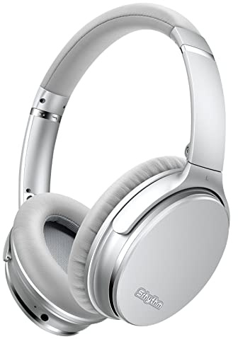 Srhythm Reconditionné Version NC35 - Casque Bluetooth sans Fil V5.0 à Réduction de Bruit Active Léger et Pliable, harge Rapide avec Mic CVC8.0, Méga Basse, 40H de Jeu, Faible Latence (Srebro)