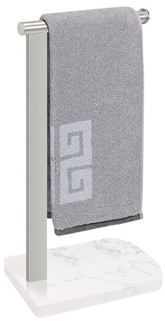 NearMoon Toallero con Base de mármol equilibrada, Soporte de Acero Inoxidable 304, Anillo de Toalla en Forma de L, Barra de toallero Independiente para Cuarto de baño, Cocina (Varilla
