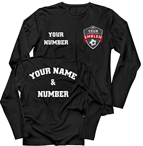 lepni.me Herren Fußball Trikot mit Dem Emblem Ihres Lieblingsvereins Personalisierter Name und Nummer Individuelles T-Shirt Fahnenabzeichen (XXL Schwarz Mehrfarben)