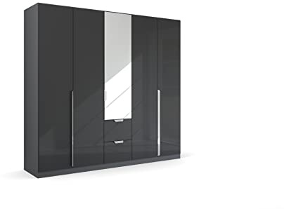 Rauch Möbel Quadra-Spin Glamour, Schrank, Hochglanz Effektgrau, Breite 226 cm