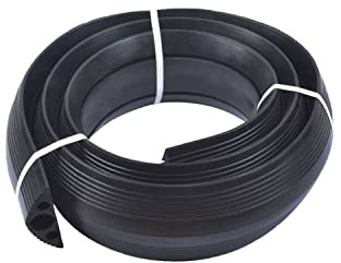 Betriebsausstattung24 Flexible Kabelbrücke mit 3 Kabelkanälen - BxHxT: 16x5x400 cm - Zuschneitbar - Kabelkanal: 2 x 20 mm Ø 1 x 40 mm Ø - Material: Robustes Gummi - Schwarz - Kabelschutz