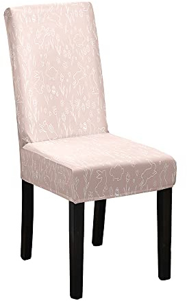Morbuy Ostern Stuhlhussen Stretch Stuhlbezug für Esszimmerstühle, Karikatur Waschbarer Stuhlhussen Schwingstühle Stuhlüberzug für Haus Hotel Hochzeit Partys Dekor (4er Set,Rosa Hase)