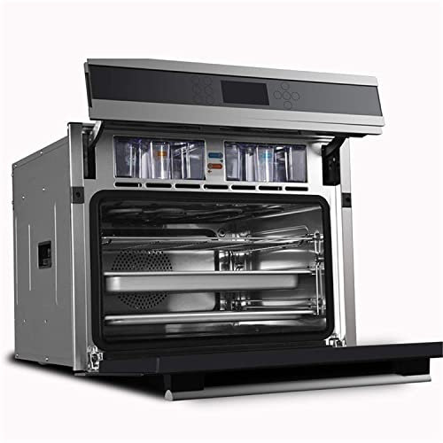 RKYRRKI Horno Solo Horno De Microondas En Silver Tact Horno Individual Eléctrico Integrado - Cocina De Horno Halógeno De Convección Premium De Acero Inoxidable Ideal para Asar, Hornear Útil