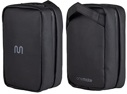 Kulturbeutel aus wasserabweisendem Material mit Zahnbürstenfach– Kulturtasche schwarz für Herren & Damen zum Aufhängen – Waschtasche mit diversen Fächern zum Reisen – 24x15x9 cm (Schwarz, 2 Liter)