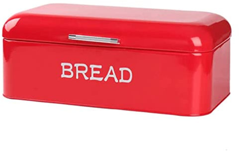 POCHY Boîtes à pain Boîte à pain en métal, grand récipient de stockage de pain rouge, adapté pour gâteau dessert support de pain seau à pain grande capacité Belle Généreux