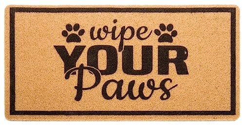 Wipe Your Paws Fußmatte aus natürlicher Kokosfaser, dick, langlebig, für den Innenbereich, Eingangsbereich, jeden Eingangsbereich, lustige Fußmatte, 43,2 x 76,2 cm