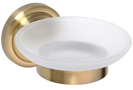 Brillantbad BETRO Bronze Seifenschale Messing Glas Bronze 110x65x138 mm für Bad & Küche >> zum Bohren