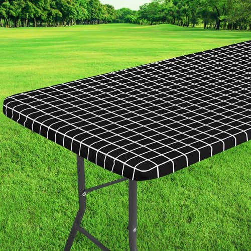Elastische Tischdecke Rechteckige Outdoor Gartentischdecke Wetterfest | ASTNIC Picknick Tischtuch Abwischbare Wasserdicht Dauerhaft Kratzfest Tischdecken für Esszimmer Küche Camping Party 180x75cm