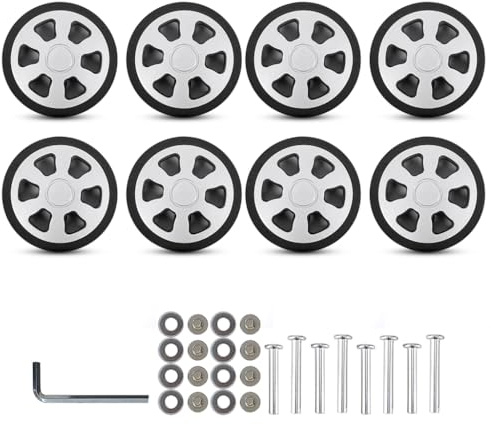 TQUXNGA Gepäck-Ersatzräder, 60 x 12 mm, Doppel-Räder, Gummi, Koffer-Reparatur-Kits, einfache Installation, 8 Stück