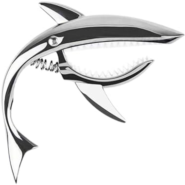 Kapodaster für Akustikgitarre, Shark Gitarre Kapodaster, Stylischer Gitarrenkapodaster, Ergonomischer Gitarrenkapodaster, Gitarrenkapodaster mit gutem Handgefühl, Stilvolles Zubehör für Akustik,