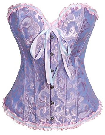 Corsé Mujer Morado Marron Corset Dorado Blanco Corset Mujer para Vestir Gótico Bustier Fajas Reductoras Corsé Ballet Clasico Brocado Elegante Fiesta Navidad Halloween Carnaval