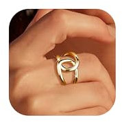 Dochais ringe gold frauen ring gold damen 14k vergoldete ringe gold wasserfest ring damen stapelbare ringe damenring gold daumenring damen eheringe ring gold schmuck geschenke, größe 49-59