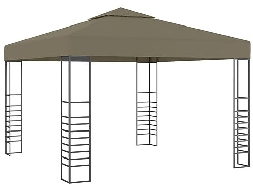 Xichuzi Gartenzelt, Pavillon, Partyzelt, Gartenpavillon, Faltpavillon, Rennzelt, Anstellpavillon, Zelt Garten, 3x3 m Taupe 180 g/m²