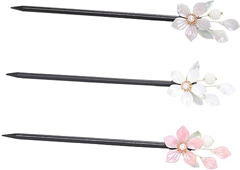 Ipetboom 3pezzi Pz Bacchette Cinesi Legno Per Accessori Decorativi Per Chignon e Acconciature Vintage Per Donne Stile