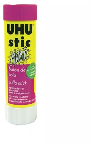 UHU Magic Stic Klebestift, 8,2g, Pink, 6 Stück, Transparent trocknend