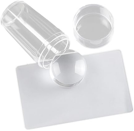 Nagelstempel-Set – Silikon-Stempel für transparente Nägel zum Basteln – Nagelstempel, wiederverwendbar, mit sichtbarem Körper, transparent, für verschiedene Nagelformen