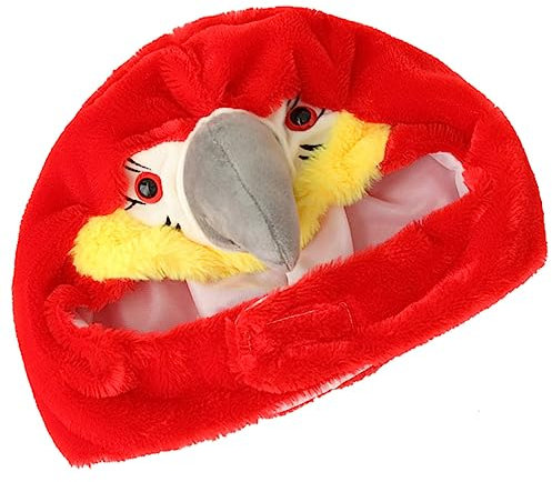 BESPORTBLE Papageienkostüm Hut Unisex Plüschmütze Rote Kopfbedeckung Für Kostümpartys Kinder Erwachsene Party Zubehör