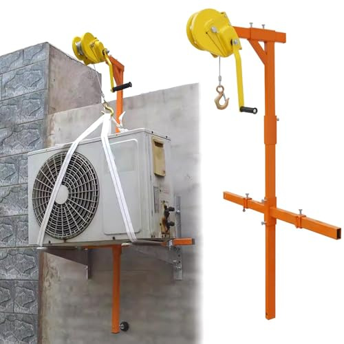 Treuil manuel robuste pour levage d'échelle, installation de CVC et d'unité extérieure, levage pour climatiseurs, compresseurs, mini fentes, travaux de toit et de garage, supporte jusqu'à 300 kg