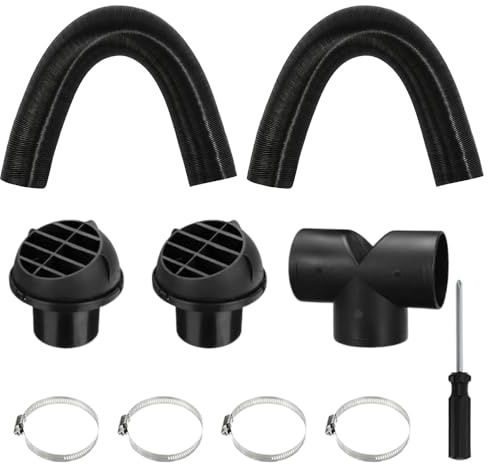 Webasto Eberspacher Diesel Auxiliary Heater Accessories, 75 mm Car Heating Pipe Channel, T-Pipe Set, Hot Air Hose, Car Heater Hose for Auxiliary Heater