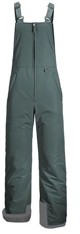 Generisch Pantalon de ski pour garçons et filles - Salopette de snowboard cargo d'extérieur avec genoux renforcés - Taille réglable - Grandes tailles XL disponibles, gris, 13-15 ans