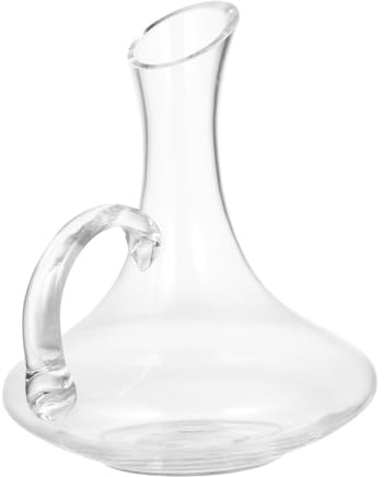 INOOMP Decanter per Vino in Vetro Soffiato con Manico, Distributore di Vino la Casa, Esalta Aromi e Sapore, Decorazione Elegante per Tavola,