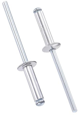 TOP-VIGOR Aluminium Blind Rivets 4mm x 16mm, Silver Pop Rivets for Metal Fixing, Open-End Pop Blind Rivets for DIY, Furniture & General Repairs, Pack of 60