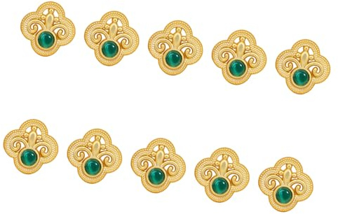 10 botones decorativos de aleación de Zn retro con patrón de grabado para prendas, suministros de costura tradicionales, botones de costura de aleación