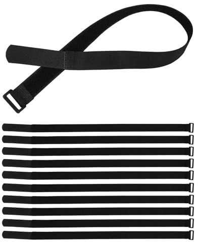 Toyvian Lot de 12 Sangles de Fixation Réglables pour Parasol de Jardin 25 MM X 600 MM Sangles Anti-Vent Réutilisables Accessoires pour Parasol de Terrasse et Extérieur