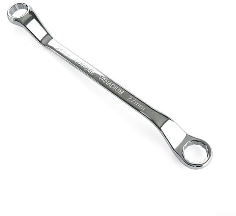 Offset Box End Wrench Spanner Set, 45-Degree Long Double for Ring, 15-Piece Metric Flare Nut Wrench Kit in Chrome Vanadium Steel for Tight Spaces,24x27mm
