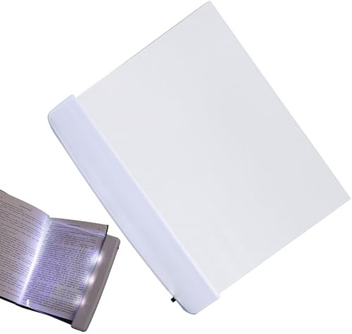 Luz De Libro Plana | Lámpara De Lectura LED Con Clip De Página Desmontable | Lámpar-a De Lectura LED Transparente Con Protección Ocular, Panel Iluminador, Placa De Lámpara Para Lectur-a Nocturna