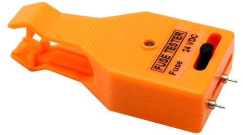 Car Fuse Tester and Puller Tool, 2 in 1 Automotive Fuse Removal Tool with Adjustable Probe, Indicator Light, Compatible with Blade and Glass Fuses, Compact Orange Design