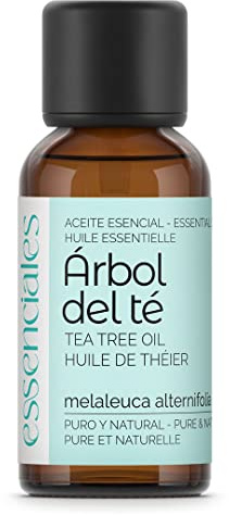 ESSENCIALES Aceite Esencial de Árbol de Té BIO 100% Puro y Natural - Melaleuca Alternifolia para Piel, Cuero Cabelludo, Uñas y Difusor - 30 ml