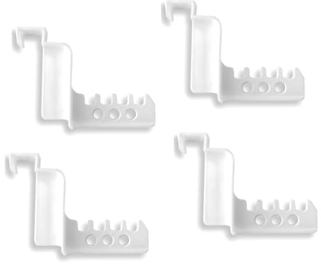Stabiler Tür- & Fensterhaken | 4er-Set | Weiß | Distanzhalter | Für Falze bis 20 mm | Perfekt für Deko, Kleiderbügel & Pflanzen | Löcher & Aussparungen für flexible Befestigung | Robust & praktisch
