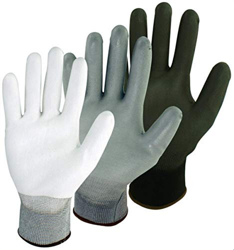 PU-beschichtete Feinstrick Handschuhe Pro-Fit; 12 Paar im Pack; schwarz weiß oder grau wählbar; Allroundhandschuh, Handwerk, Maler & Lackierer, Schreiner & Tischler, Industrie, (8)