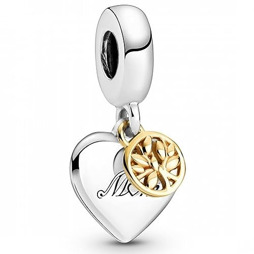Pandora, Ciondolo a forma di albero genealogico bicolore e cuore in argento sterling e oro 14k 799366C00