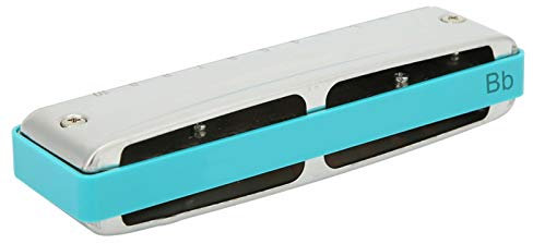 Blues Mundharmonika, 10 Löcher Mundorgan Bb Key Professionelles Instrument Zubehör mit Wunderschönem Klang für Profis und Anfänger(Blau)